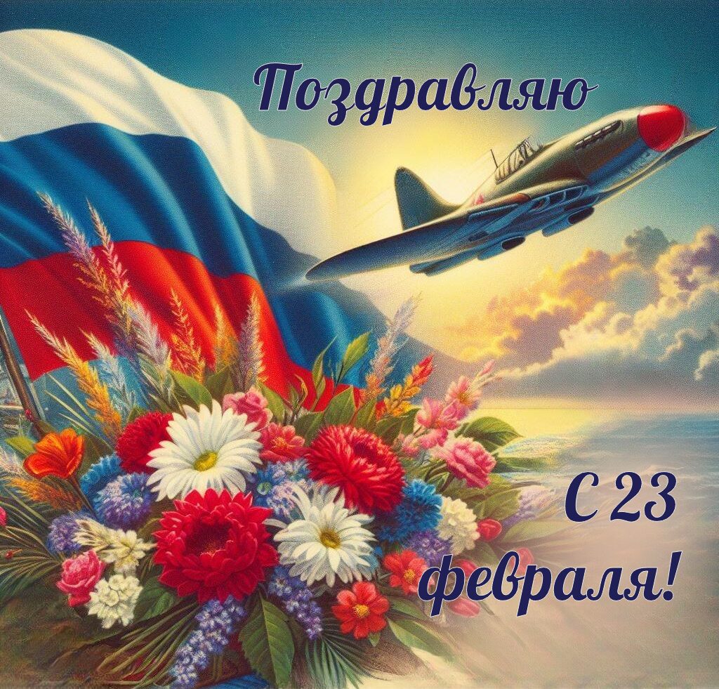 Бесплатная открытка С 23 февраля поздравляем всех летчиков истребителей