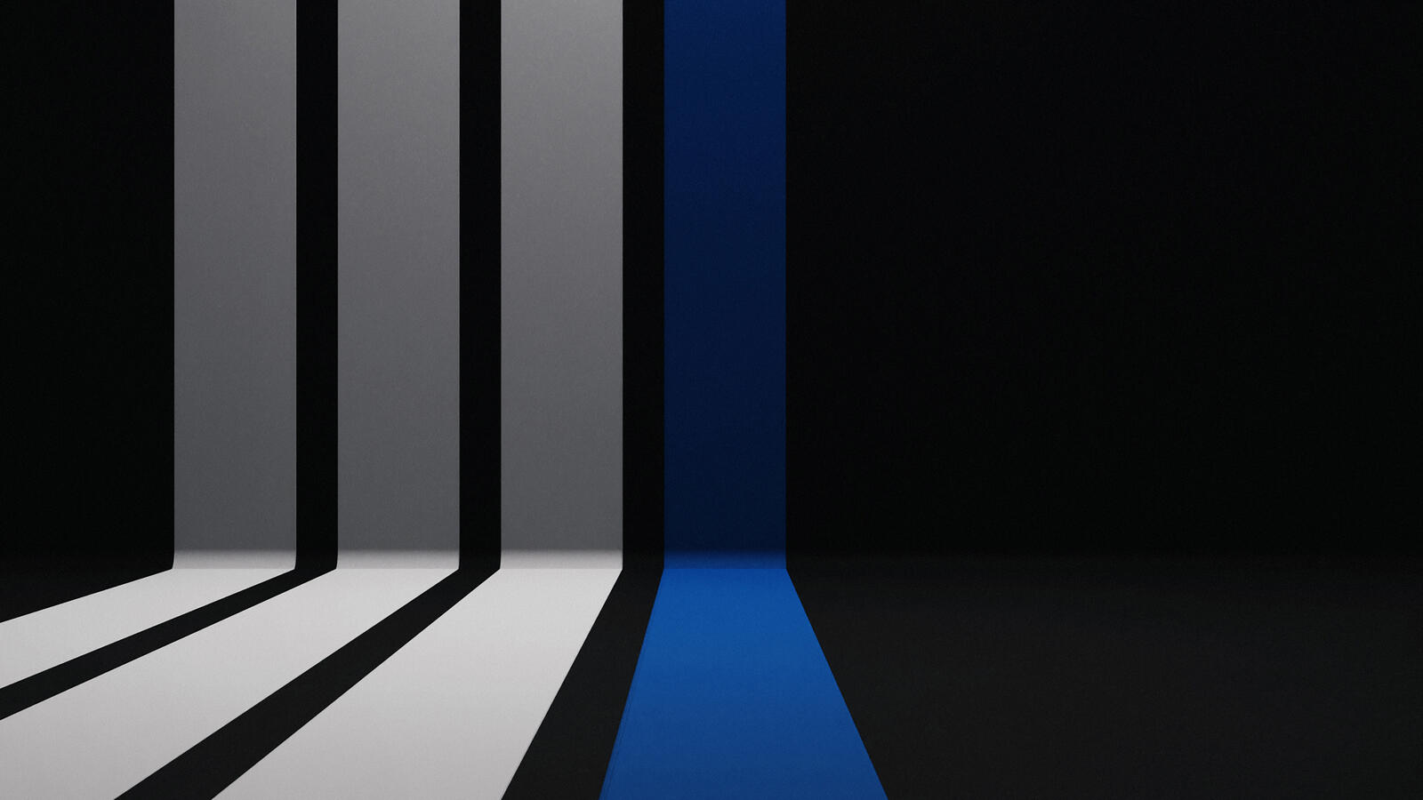 Бесплатное фото Темная абстракция с белыми и синими линиями