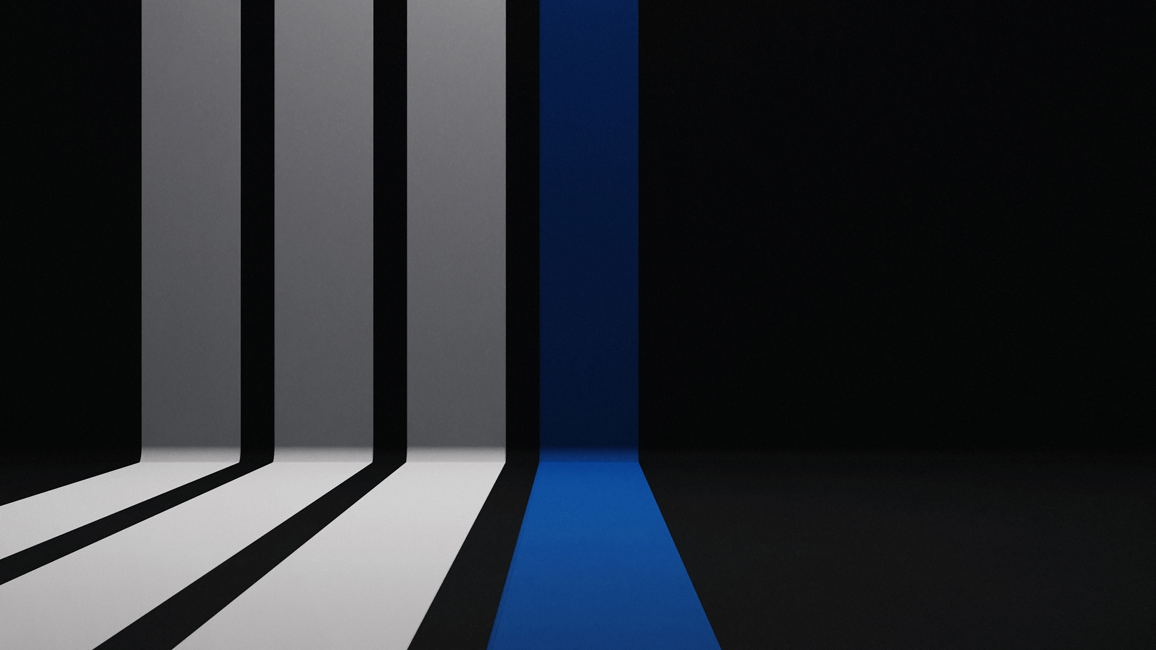Темная абстракция с белыми и синими линиями