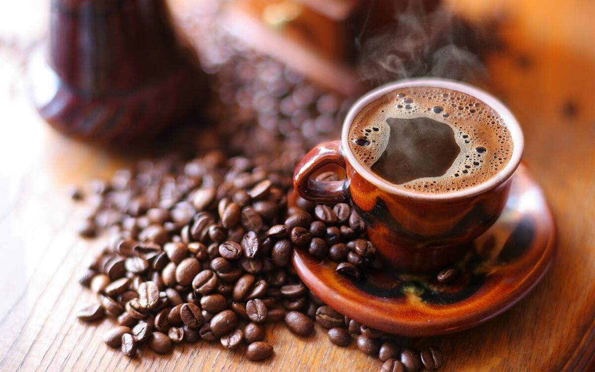 A cup of freshly brewed coffee