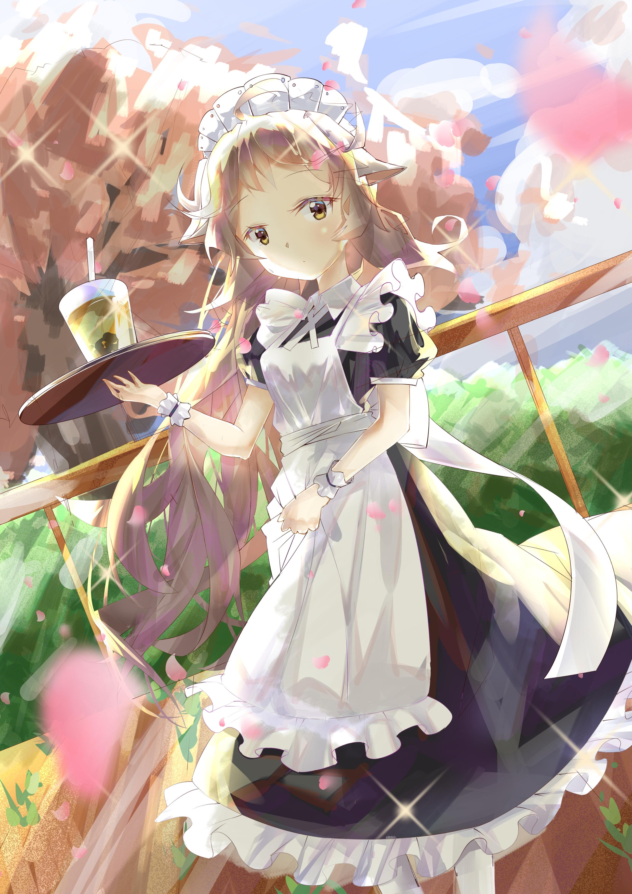 Wallpapers wallpaper eyjafjalla maid outfit arknights on the desktop