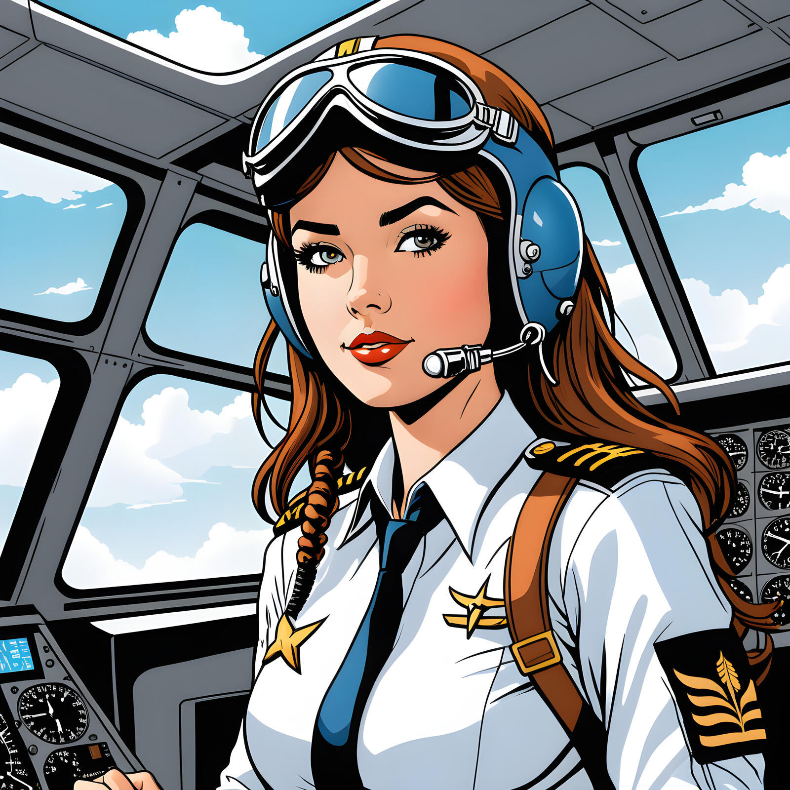 Free photo The girl pilot