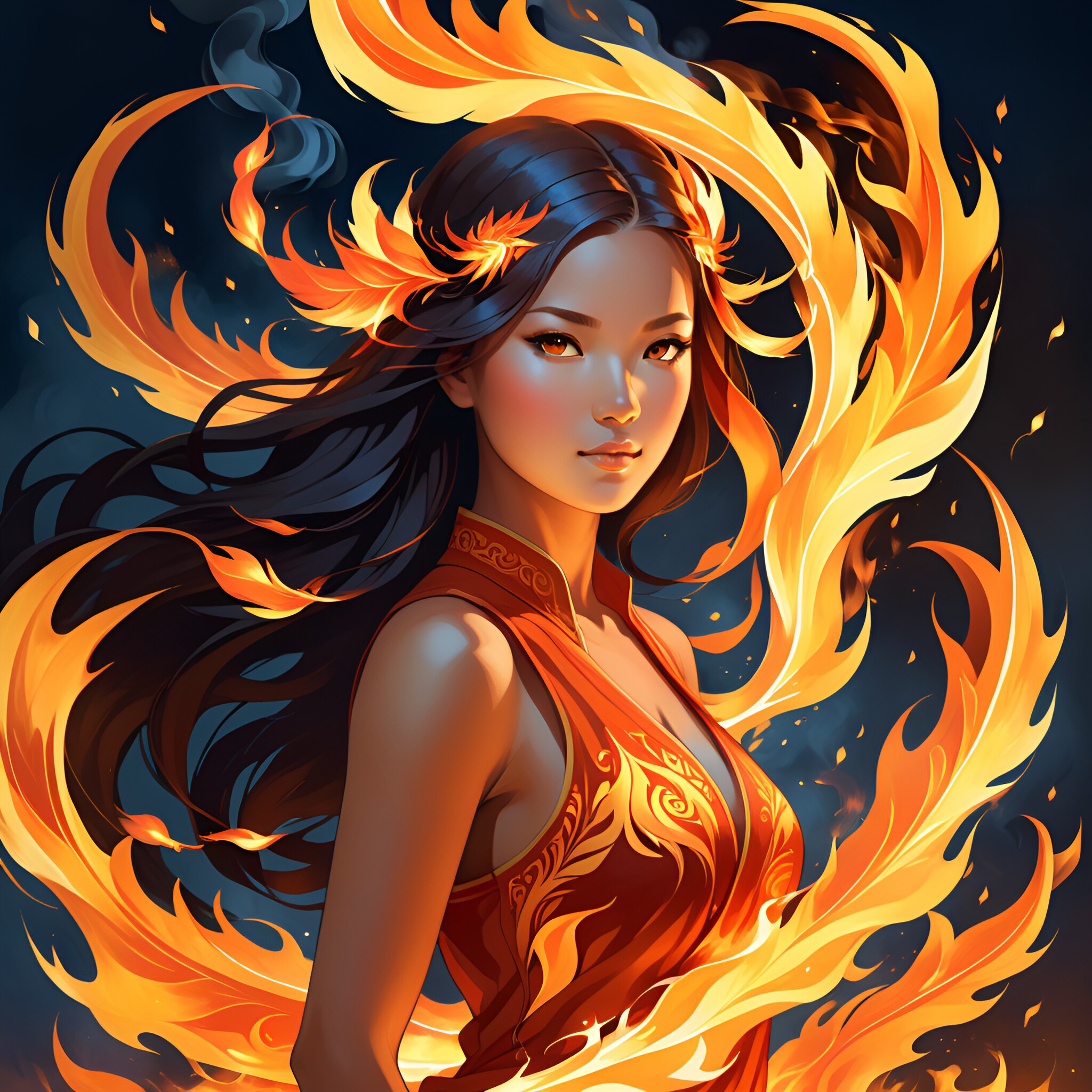 Fire spirit girl