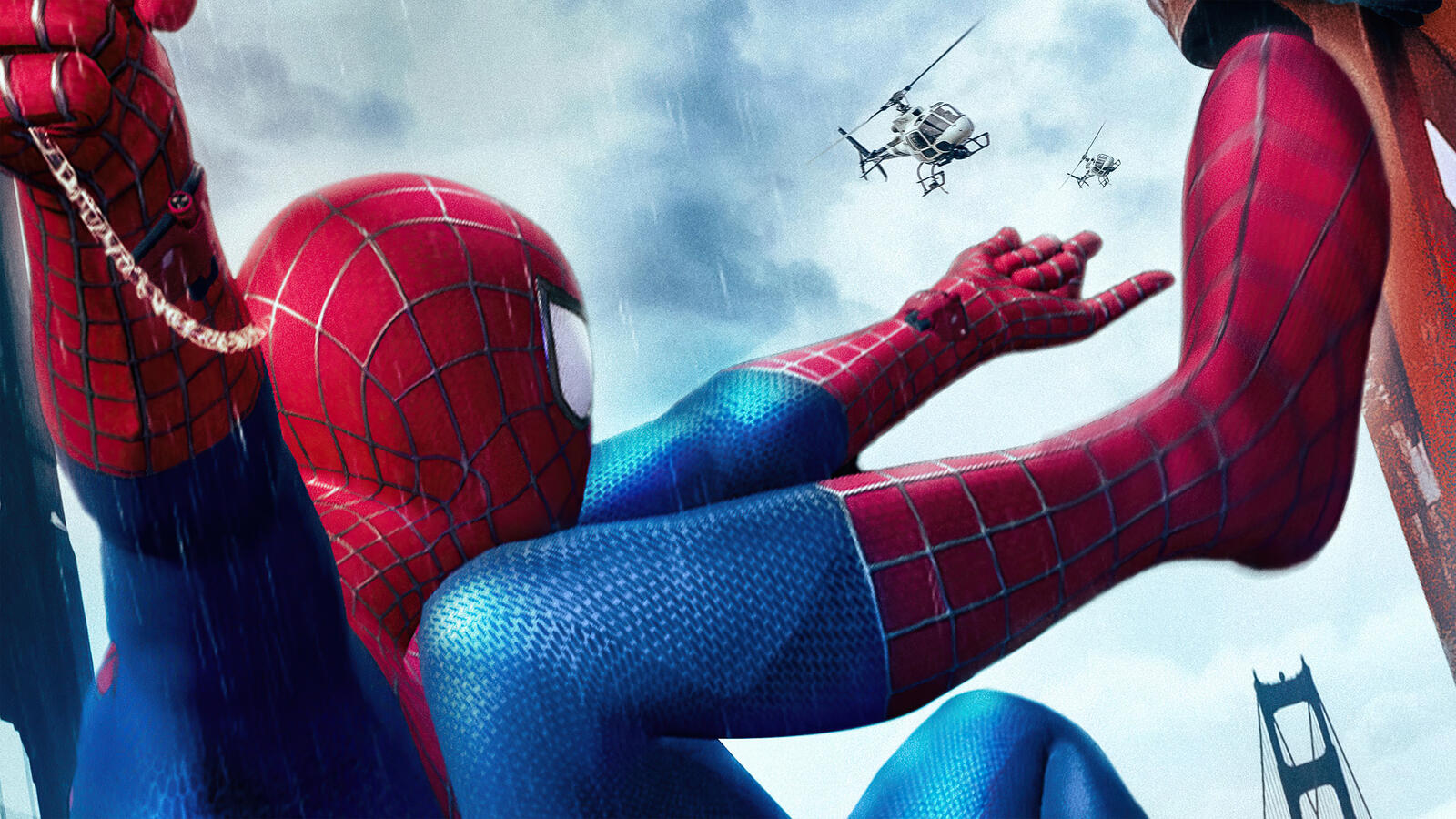 Wallpapers spider man helicopter superheroes on the desktop