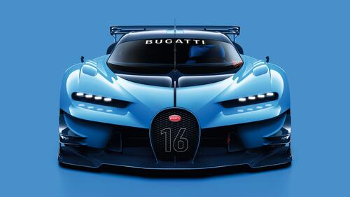 Bugatti vision gran голубого цвета
