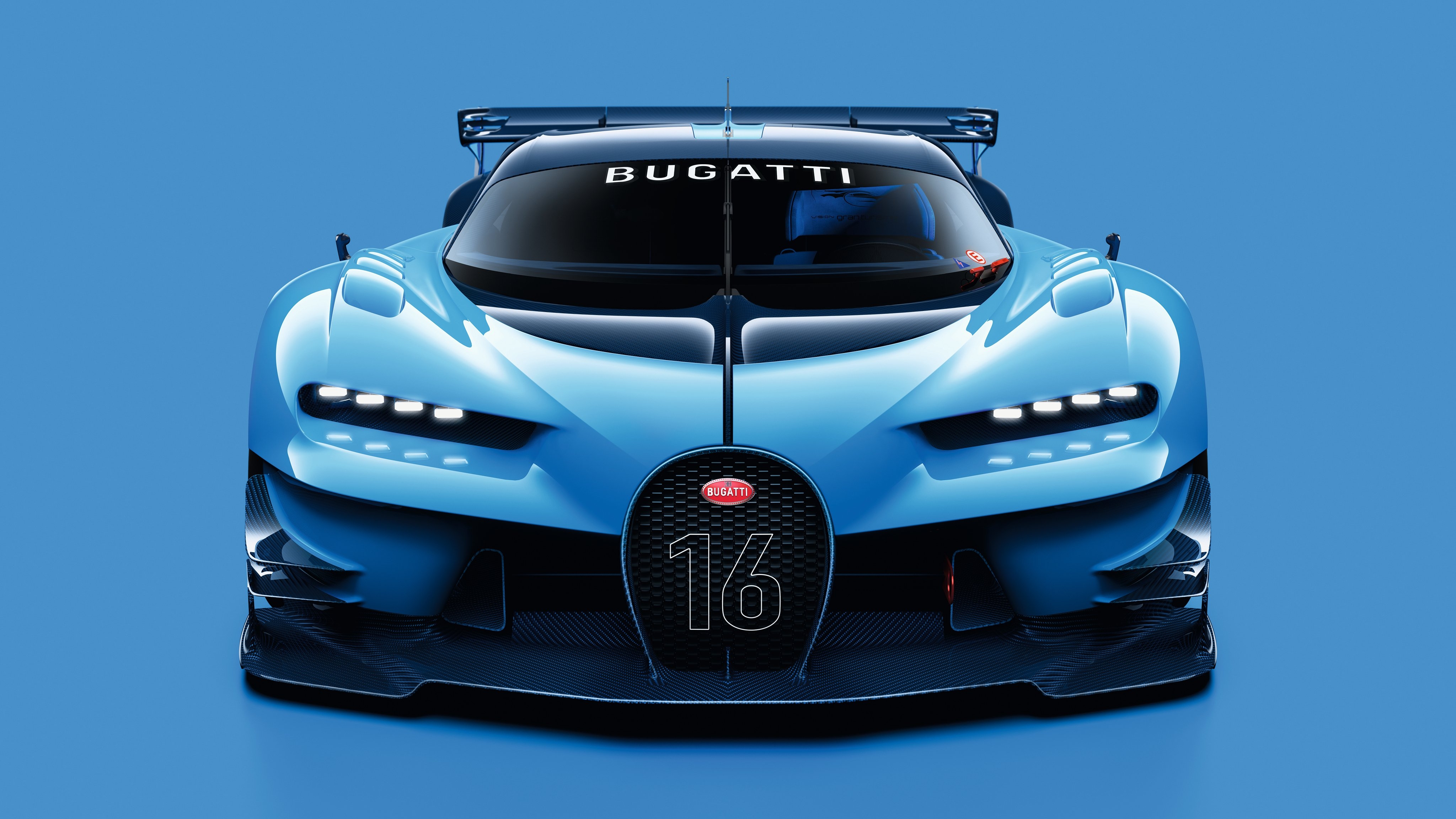 Бесплатное фото Bugatti vision gran голубого цвета