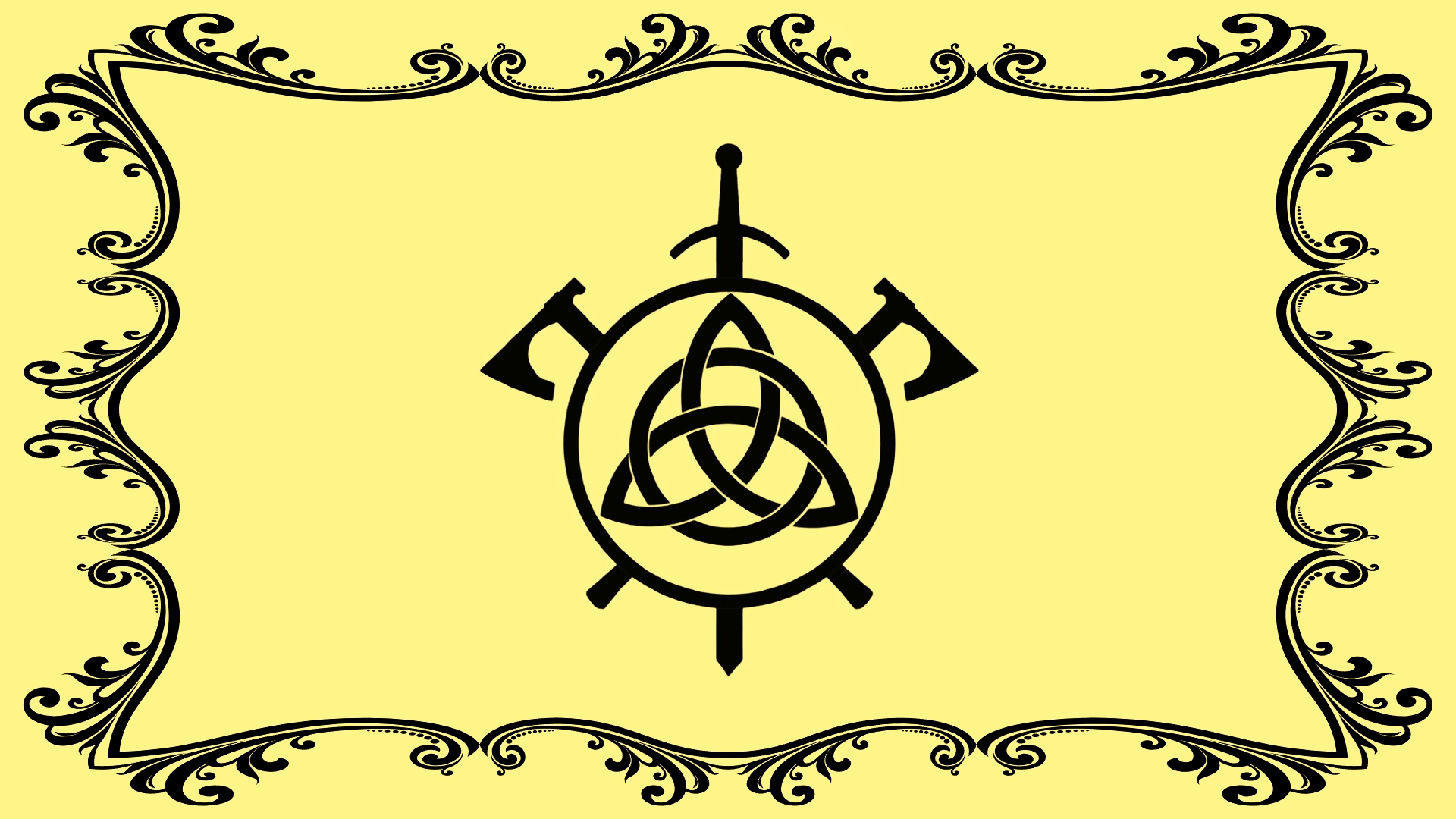 На желтом фоне эмблема рыцарского клуба Бродекс рамка