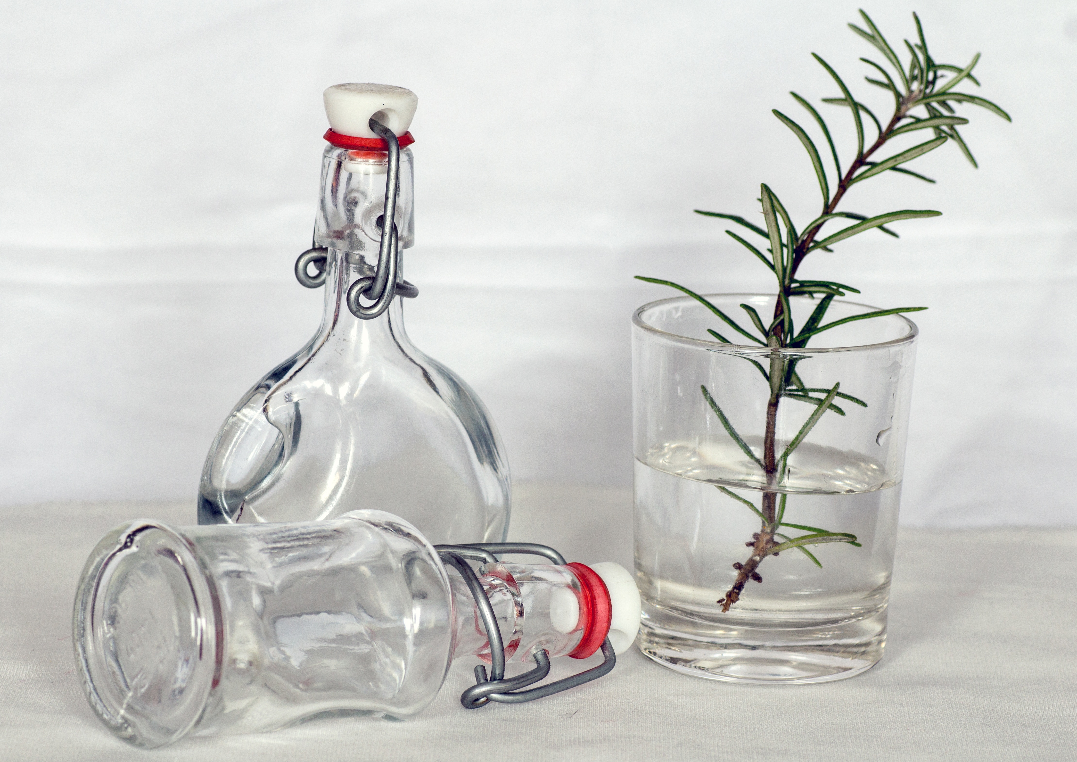 Free photo Transparent glass bottles