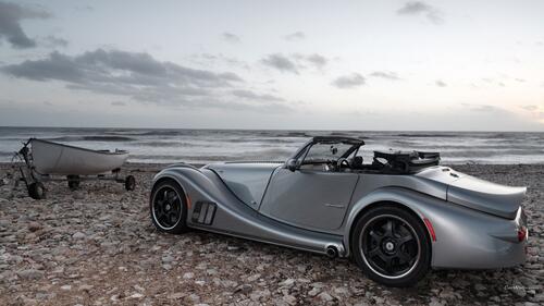 Morgan Aero convertible on the beach.