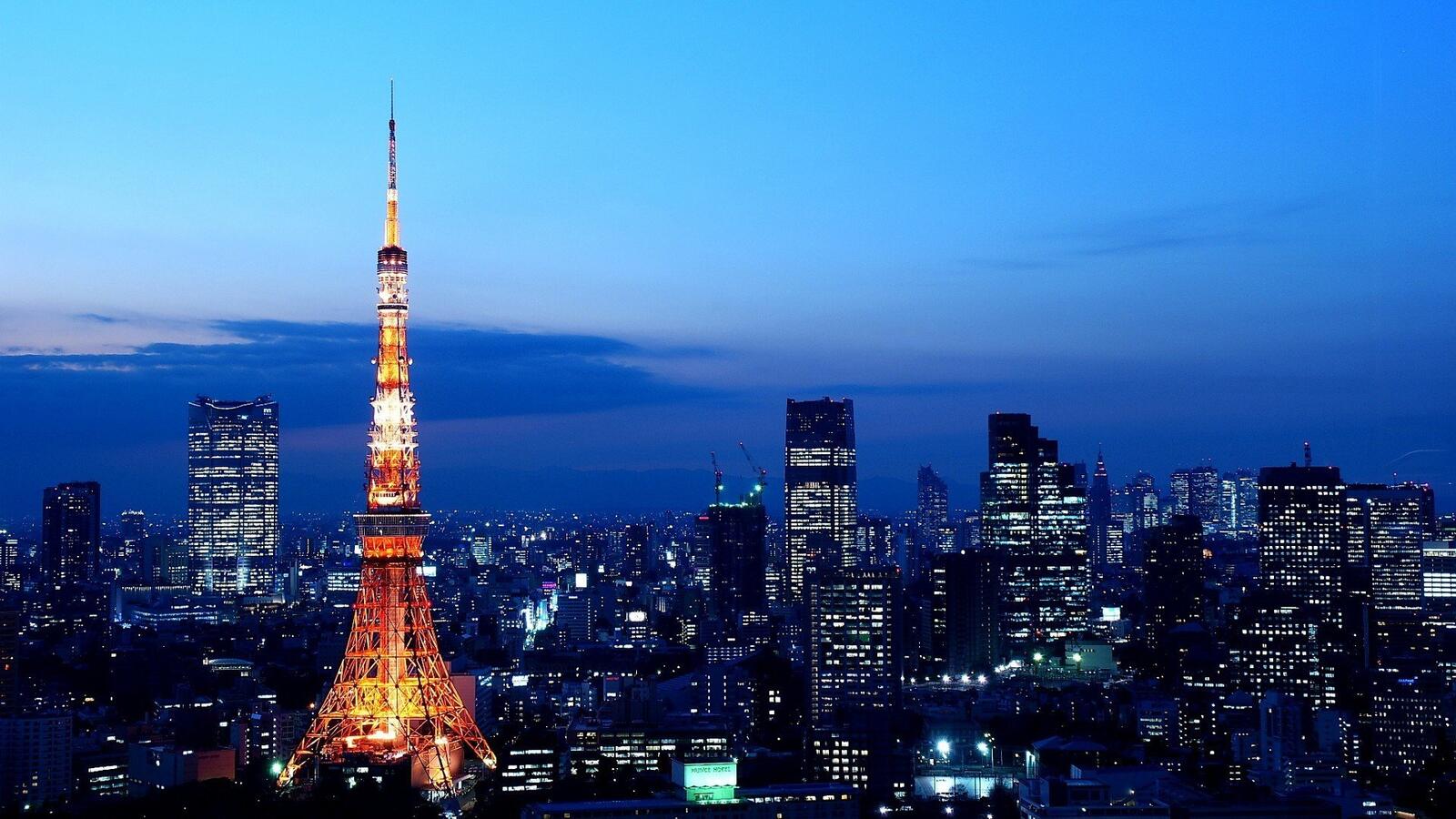 Wallpapers city lights Japan horizon on the desktop