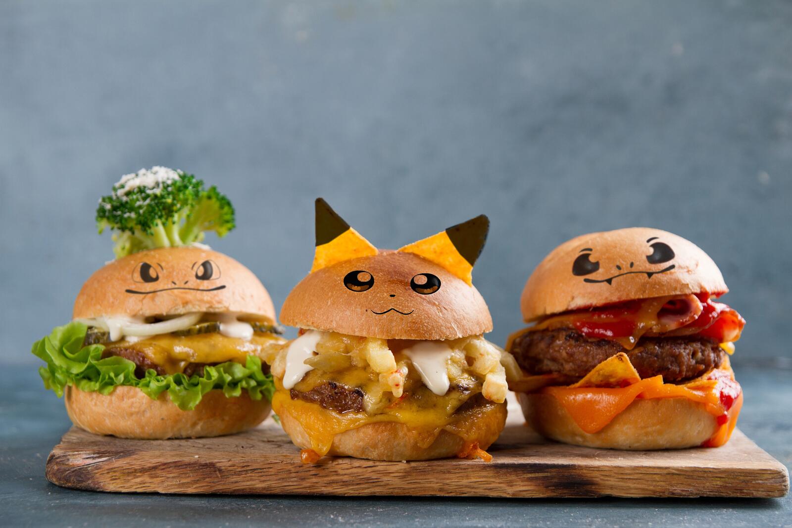 Бесплатное фото Разрисованные гамбургеры