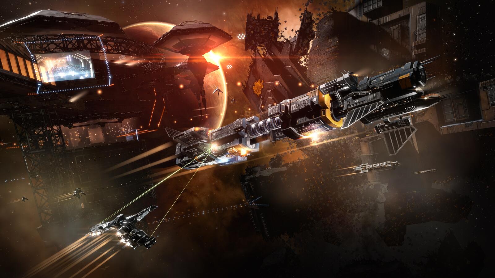 Free photo Playing EVE online