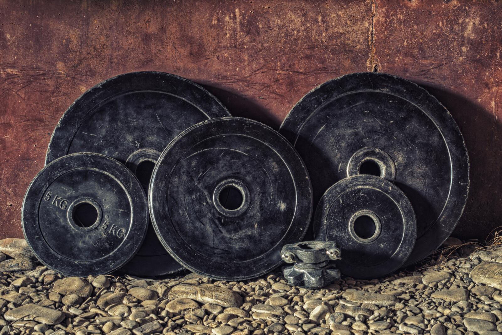 Free photo Iron pancakes for weightlifting