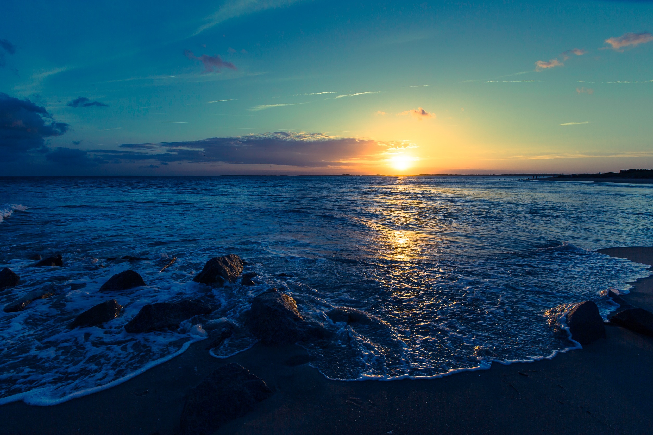 Бесплатное фото Солнечный вечер на море