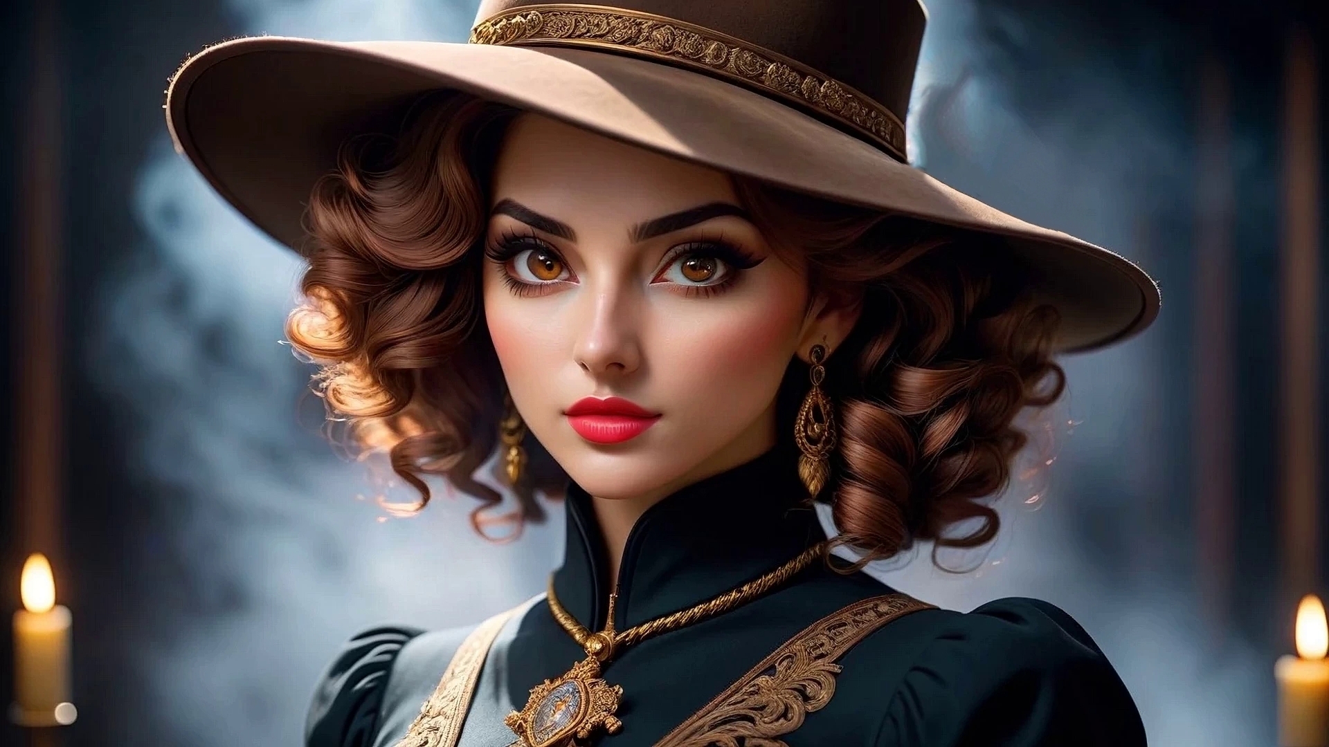 Бесплатное фото Портрет девушки в красивой широкополой шляпе