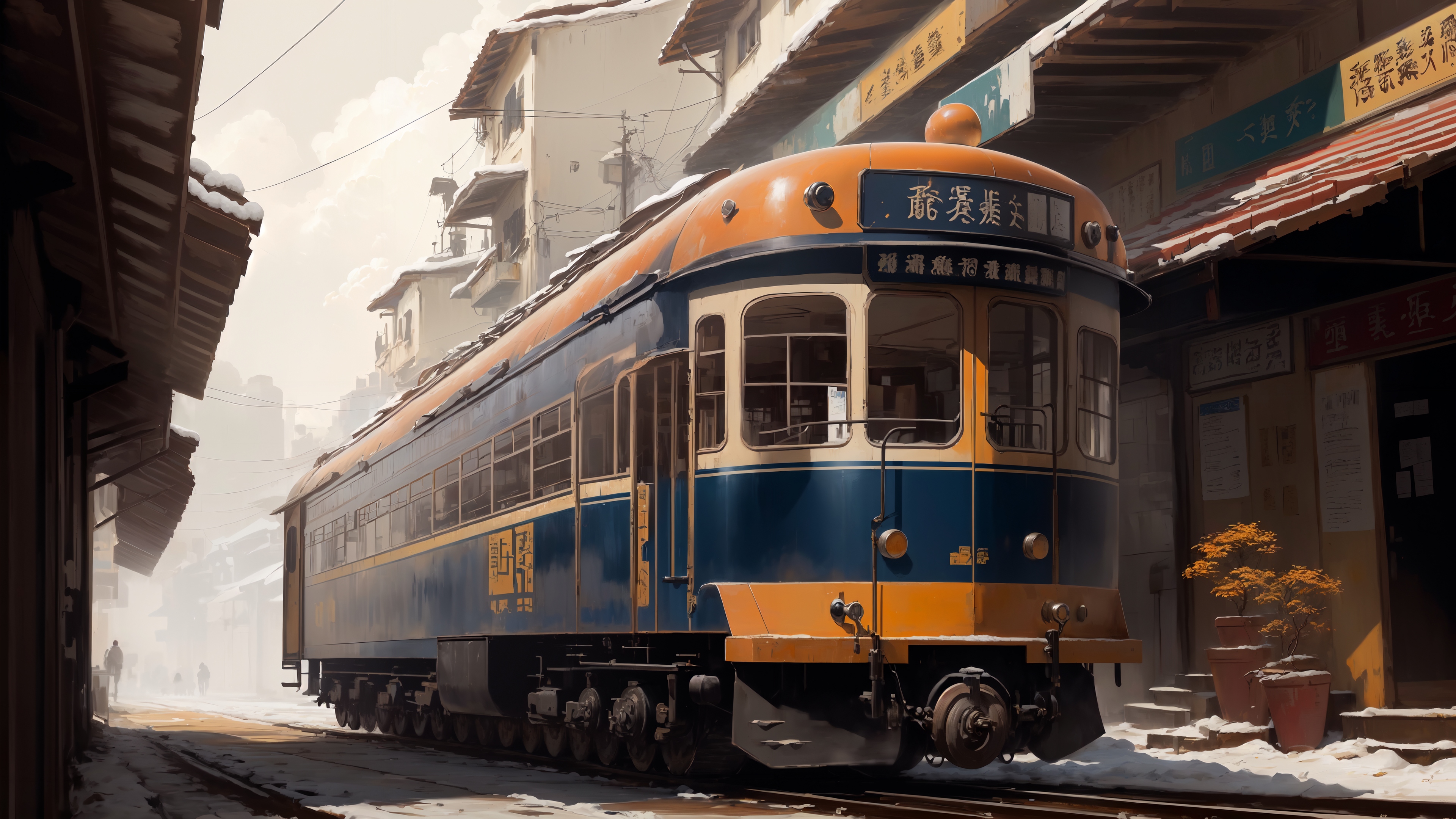 免费照片一辆古老的中国电动火车