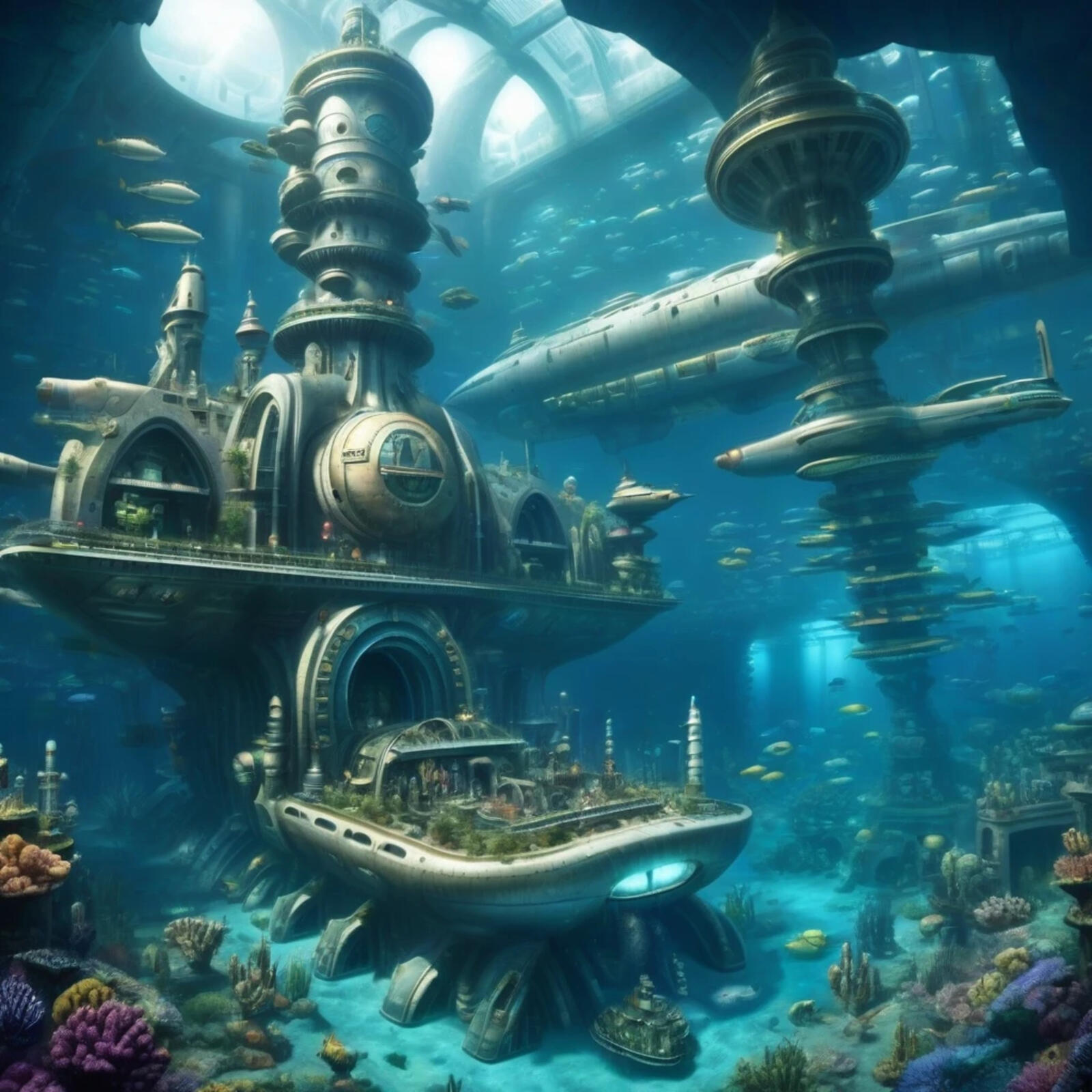 Free photo Underwater city