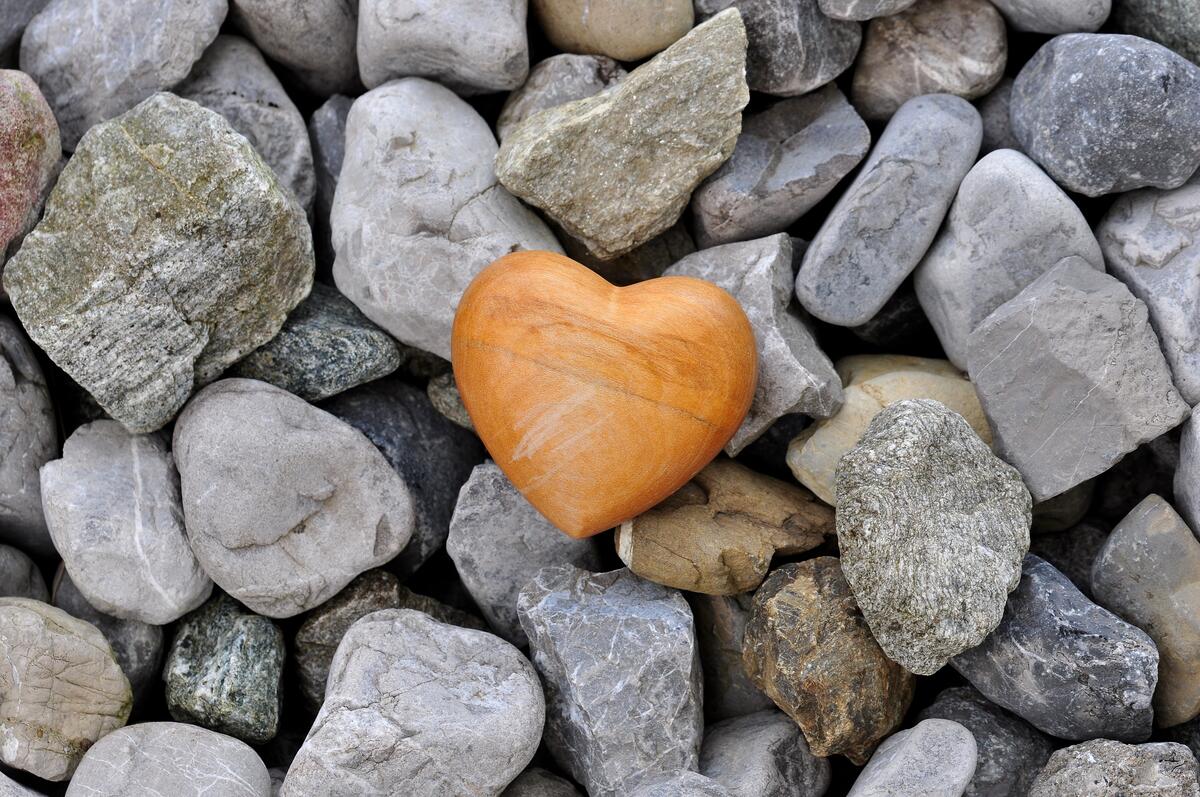 A heart-shaped pebble