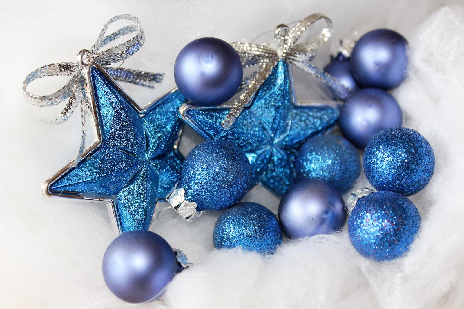Free photo New Year`s decorations in blue
