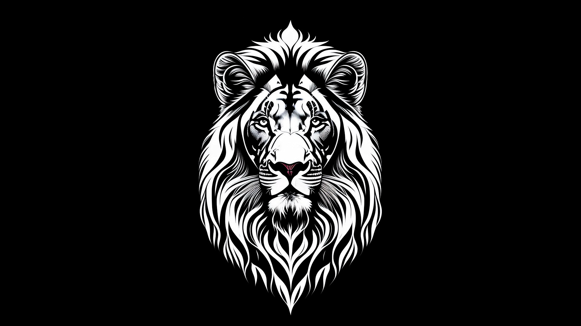 Free photo Lion head on black background