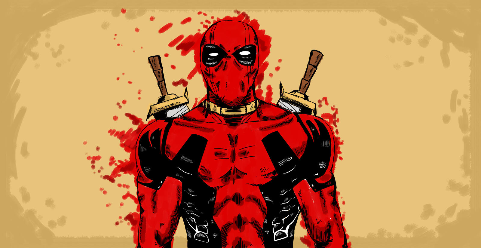 Free photo A drawing of Deadpool