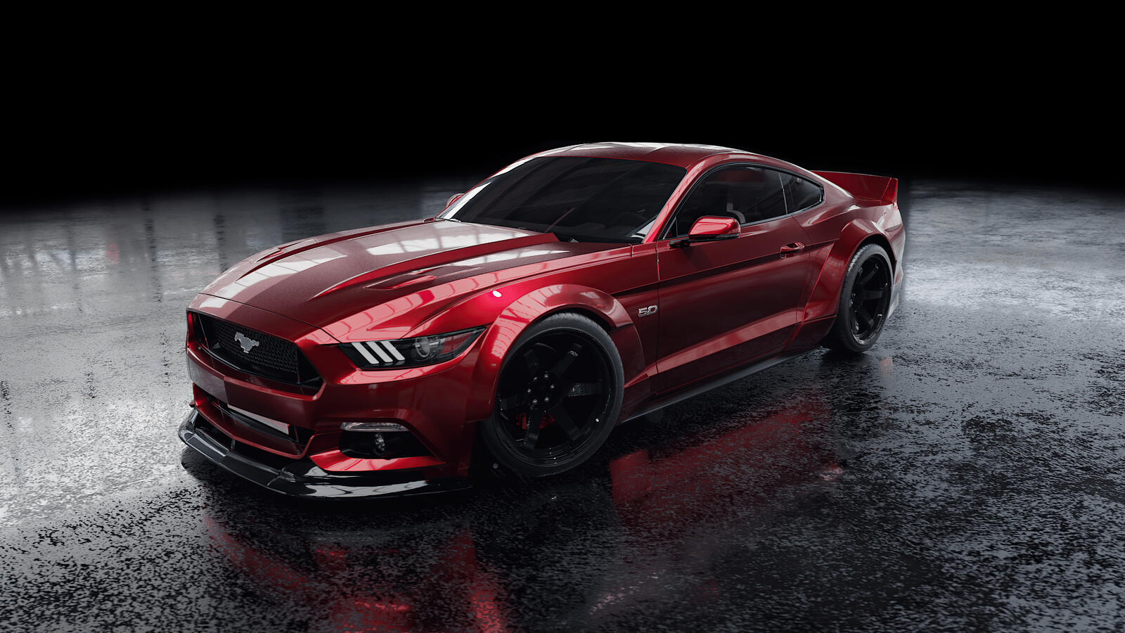 Бесплатное фото Ford Mustang красивого красного цвета