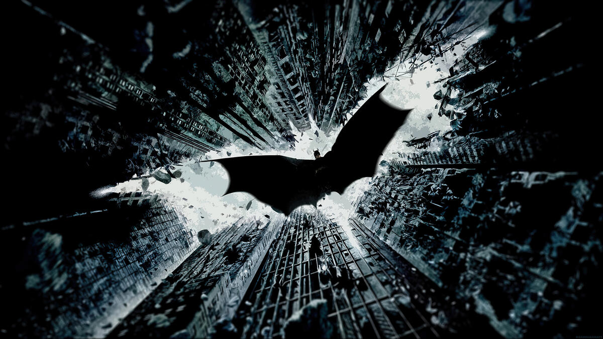 蝙蝠侠剪影的照片很酷。
