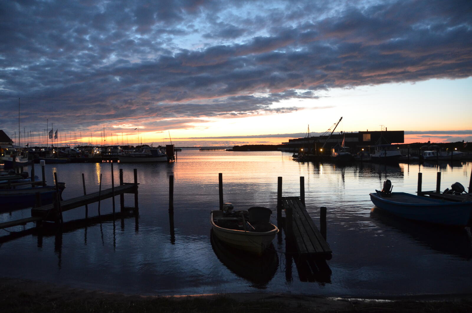 Бесплатное фото Порт с лодками в Дании