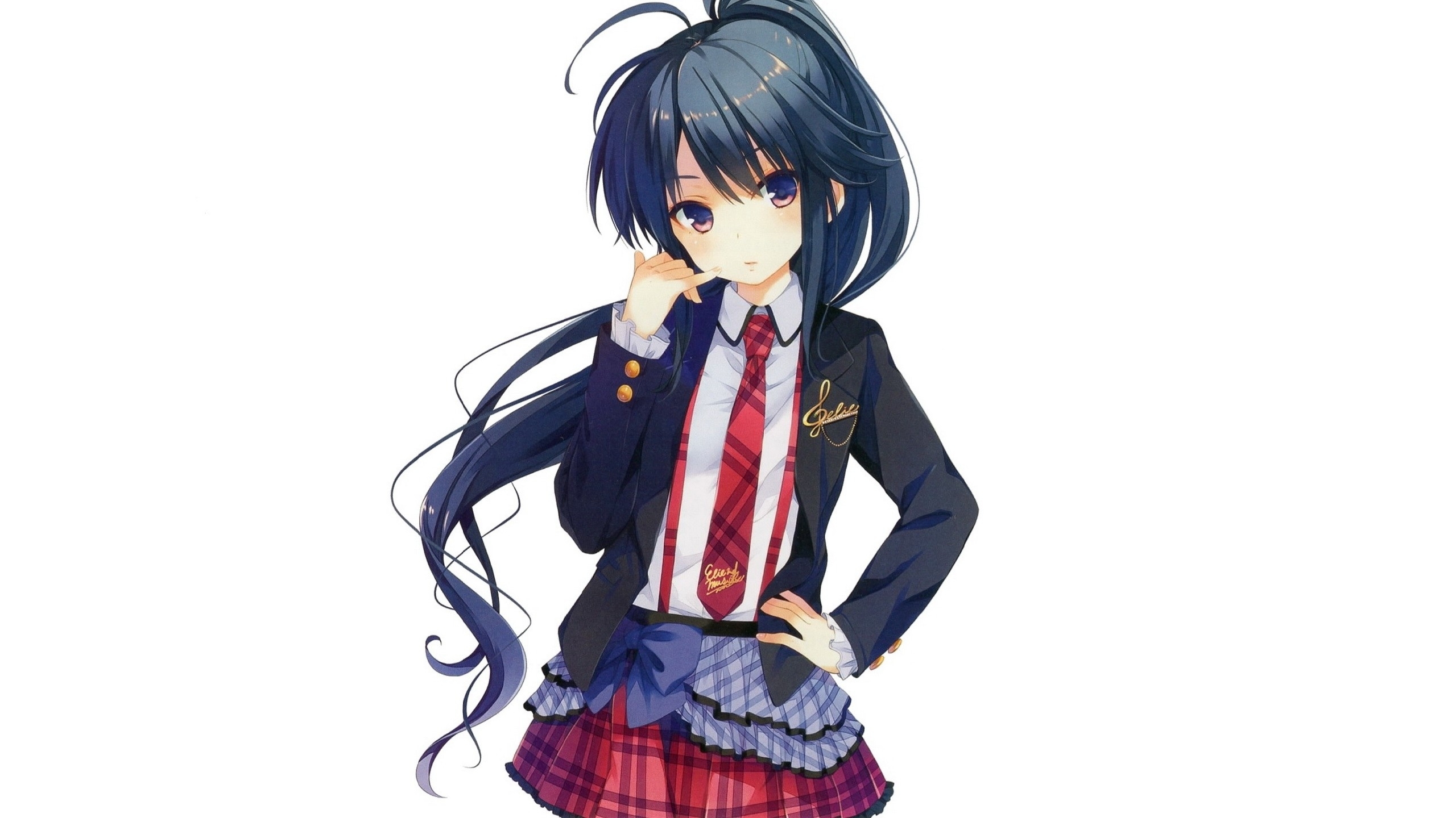 Free photo Anime girl in school uniform
