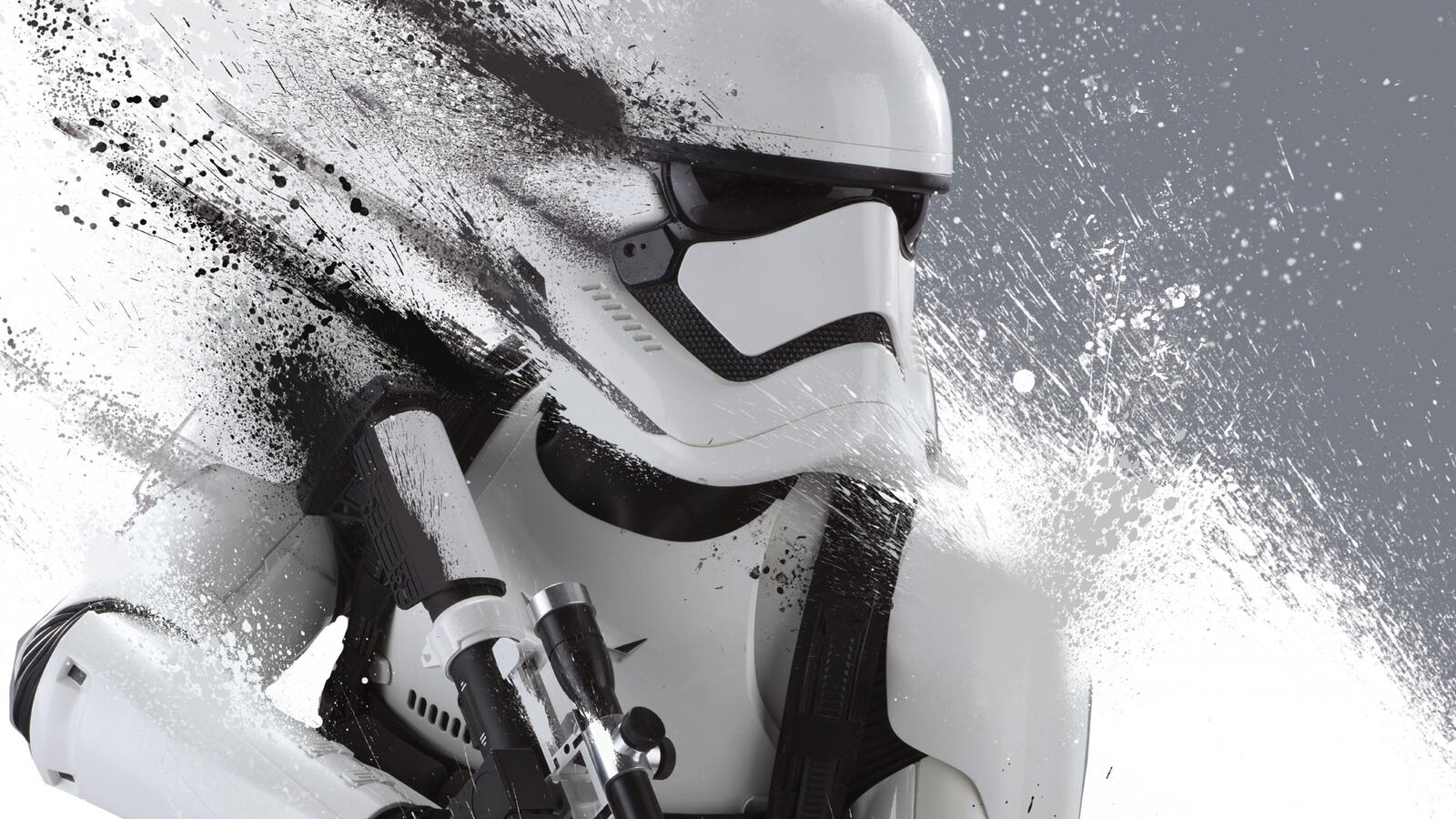 Free photo Stormtrooper from Star Wars crumbles in time