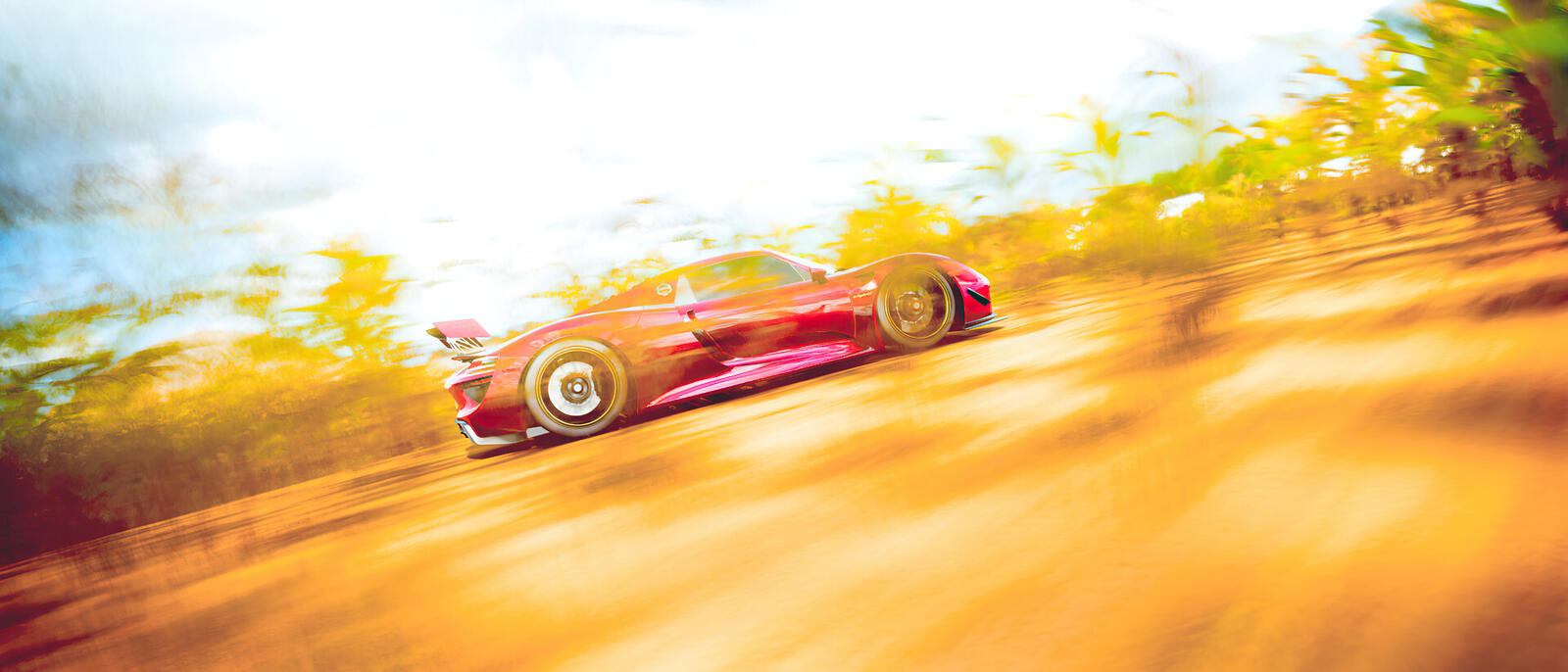 免费照片紫色汽车在游戏Forza horizon 5中的作用