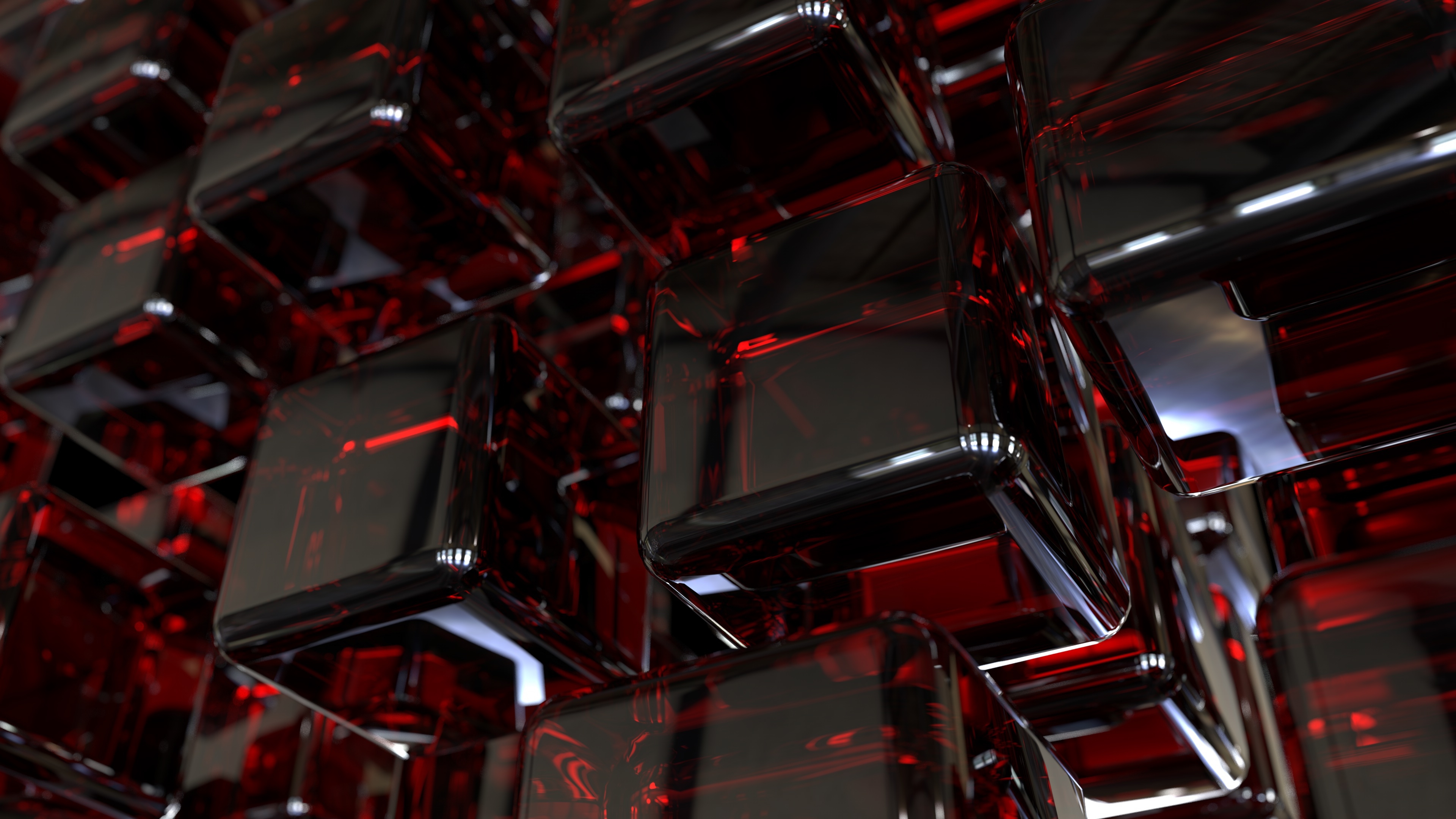Glass red cubes