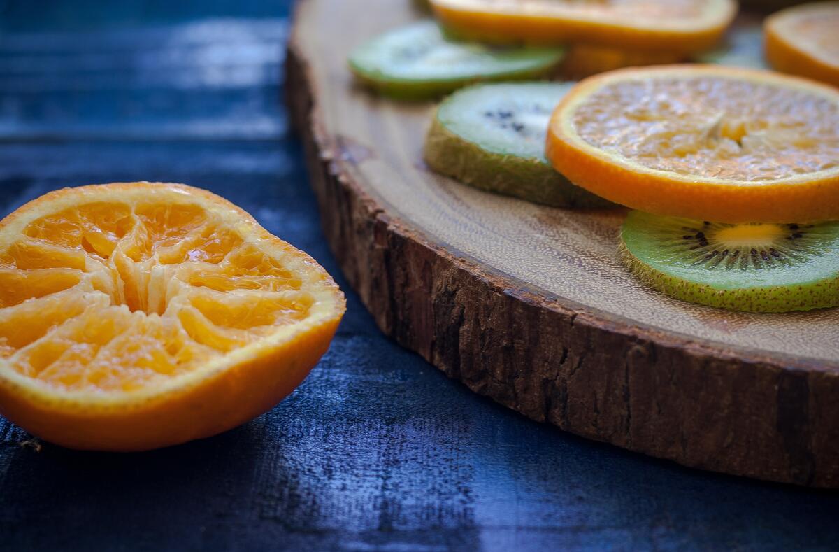Citrus fruits cut into slices