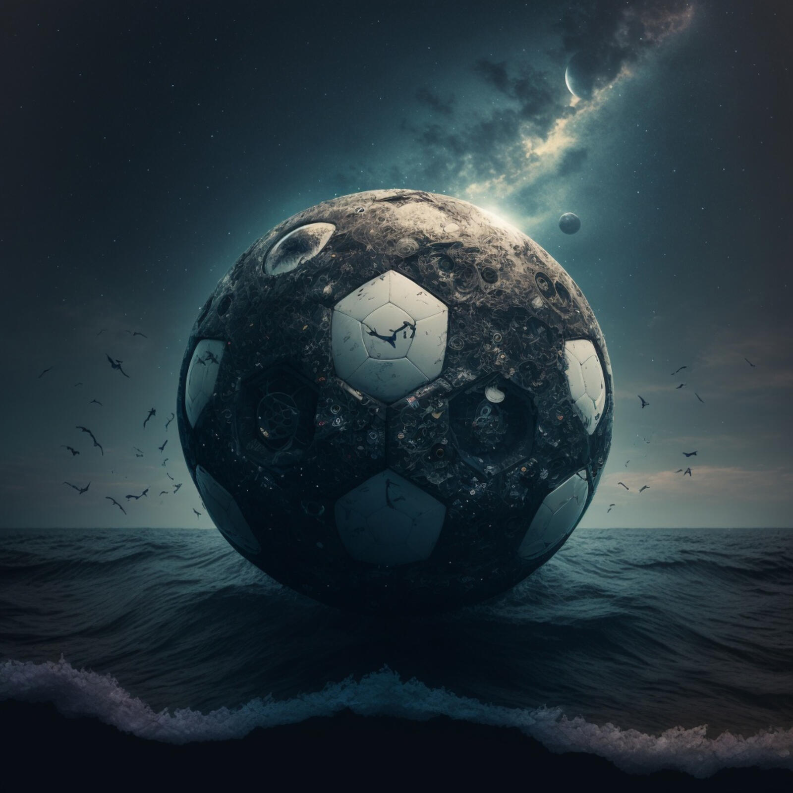 Free photo Space soccer ball