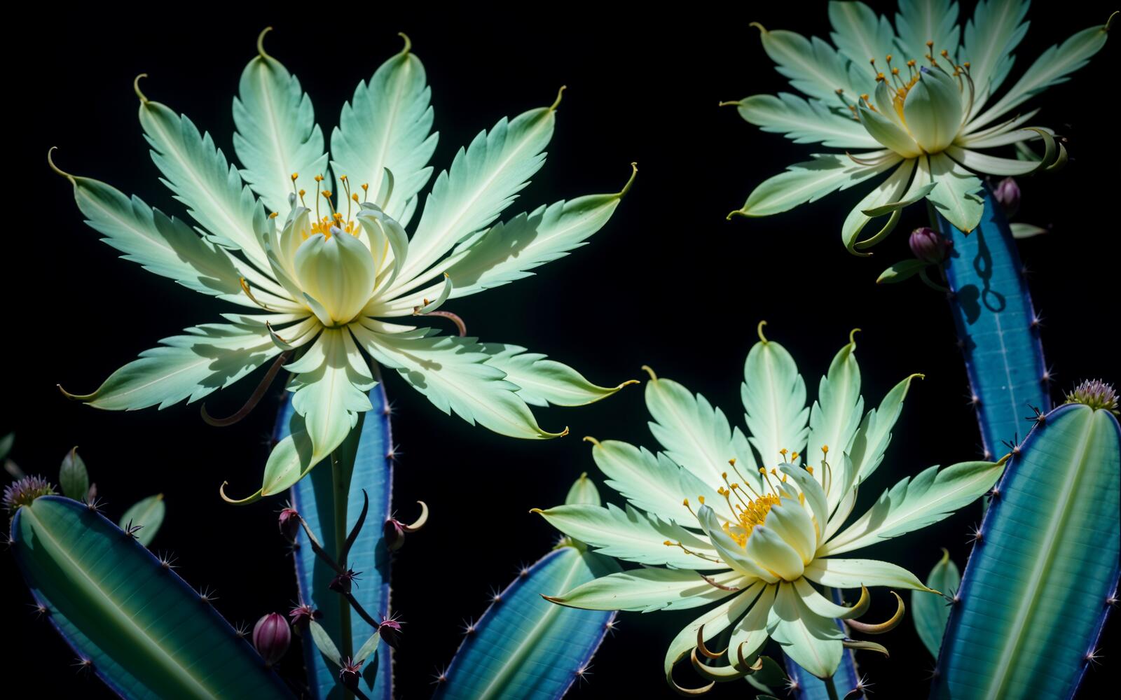Бесплатное фото Кактус с красивым крупным цветком