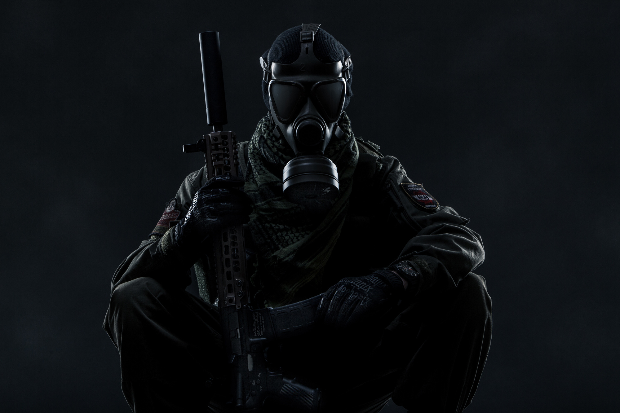 Soldier from Tom Clancys Ghost Recon Wildlands on a dark background