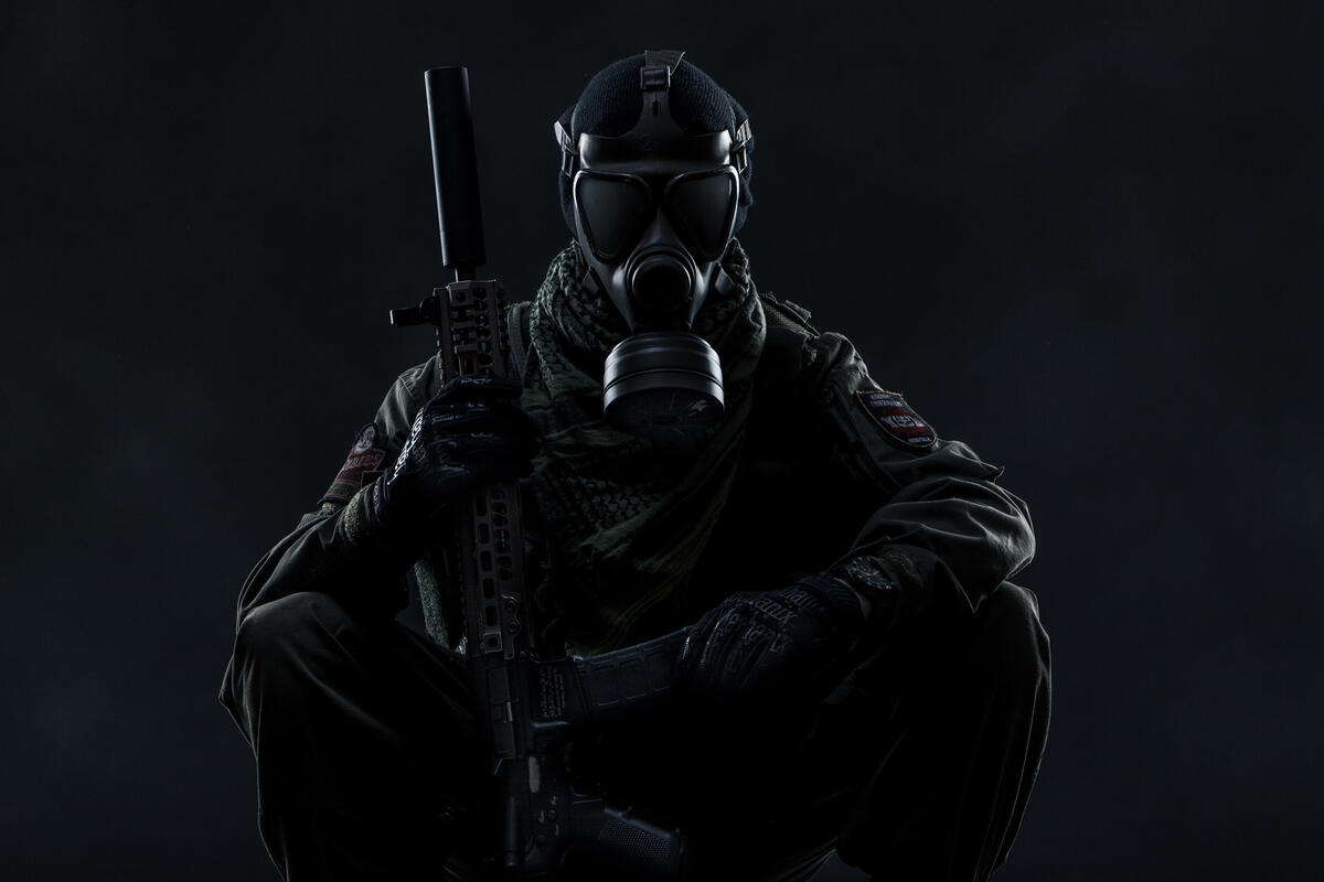 Soldier from Tom Clancys Ghost Recon Wildlands on a dark background