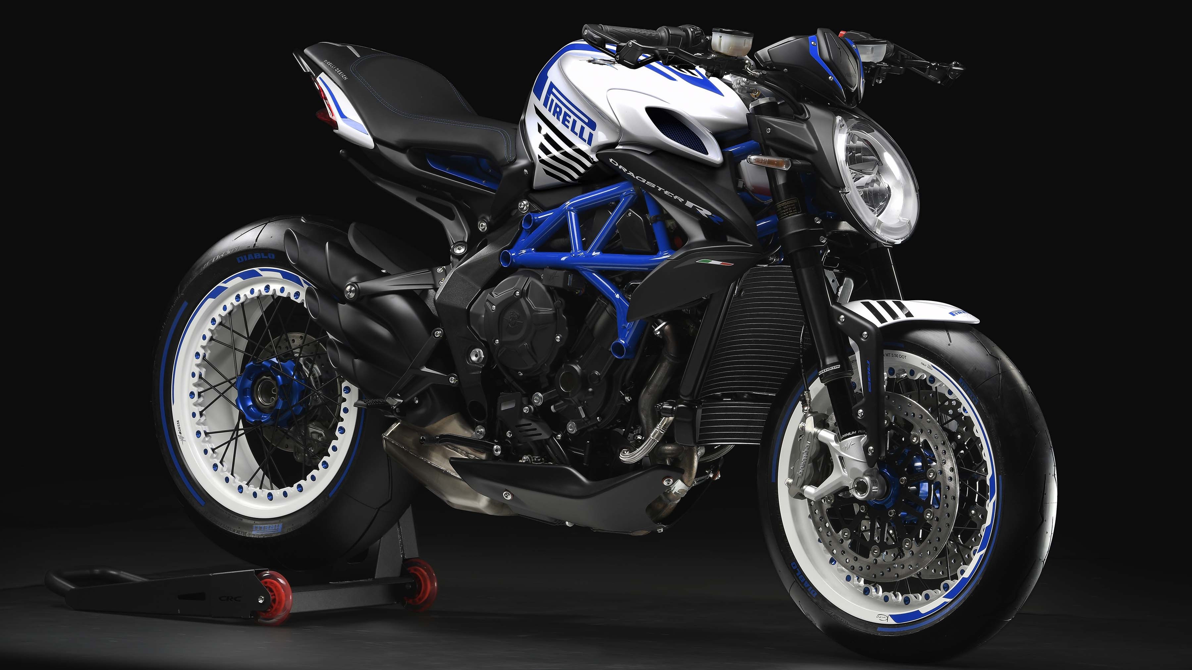 mv agusta dragster 800 rr pirelli motorcycle on black background