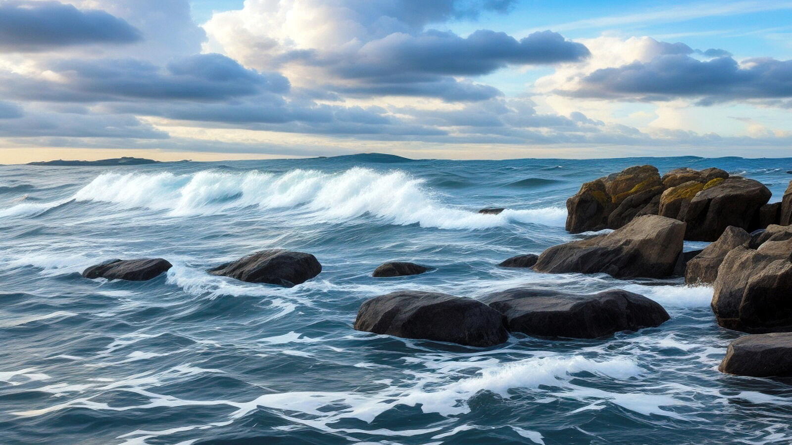 Бесплатное фото Пейзаж море и камни