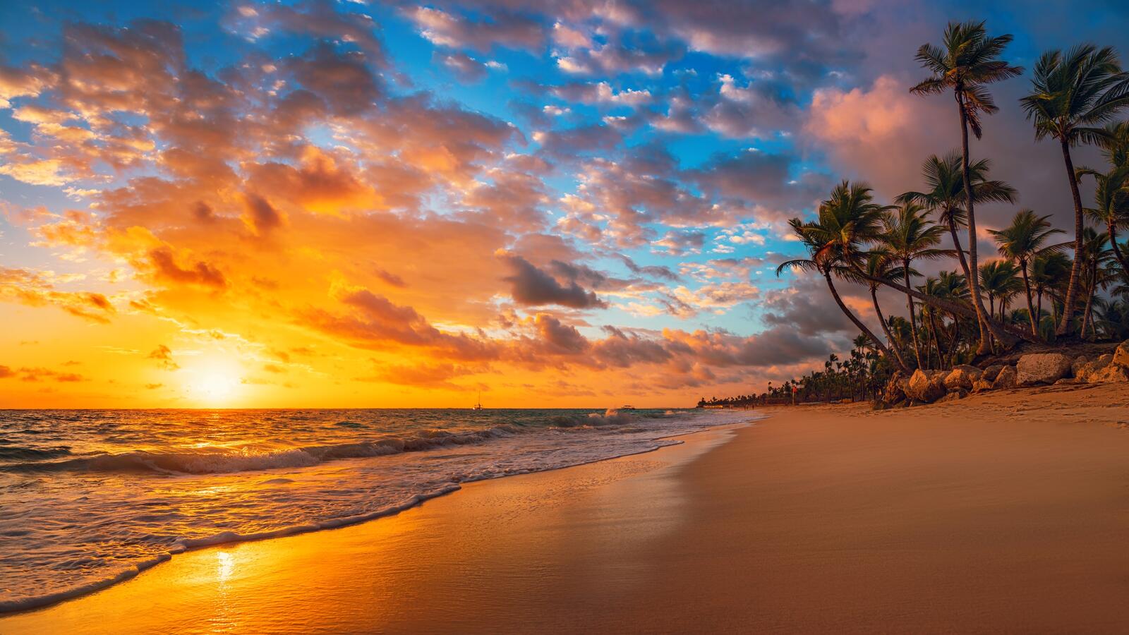 Бесплатное фото Песчаный пляж на закате
