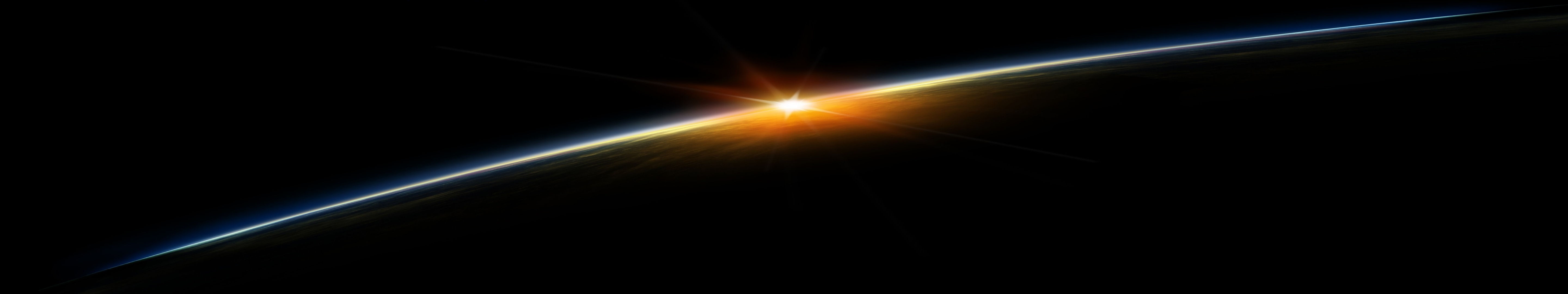 Бесплатное фото Космический восход солнца на планете Земля