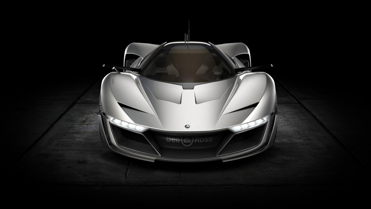 Cool sports car on black background