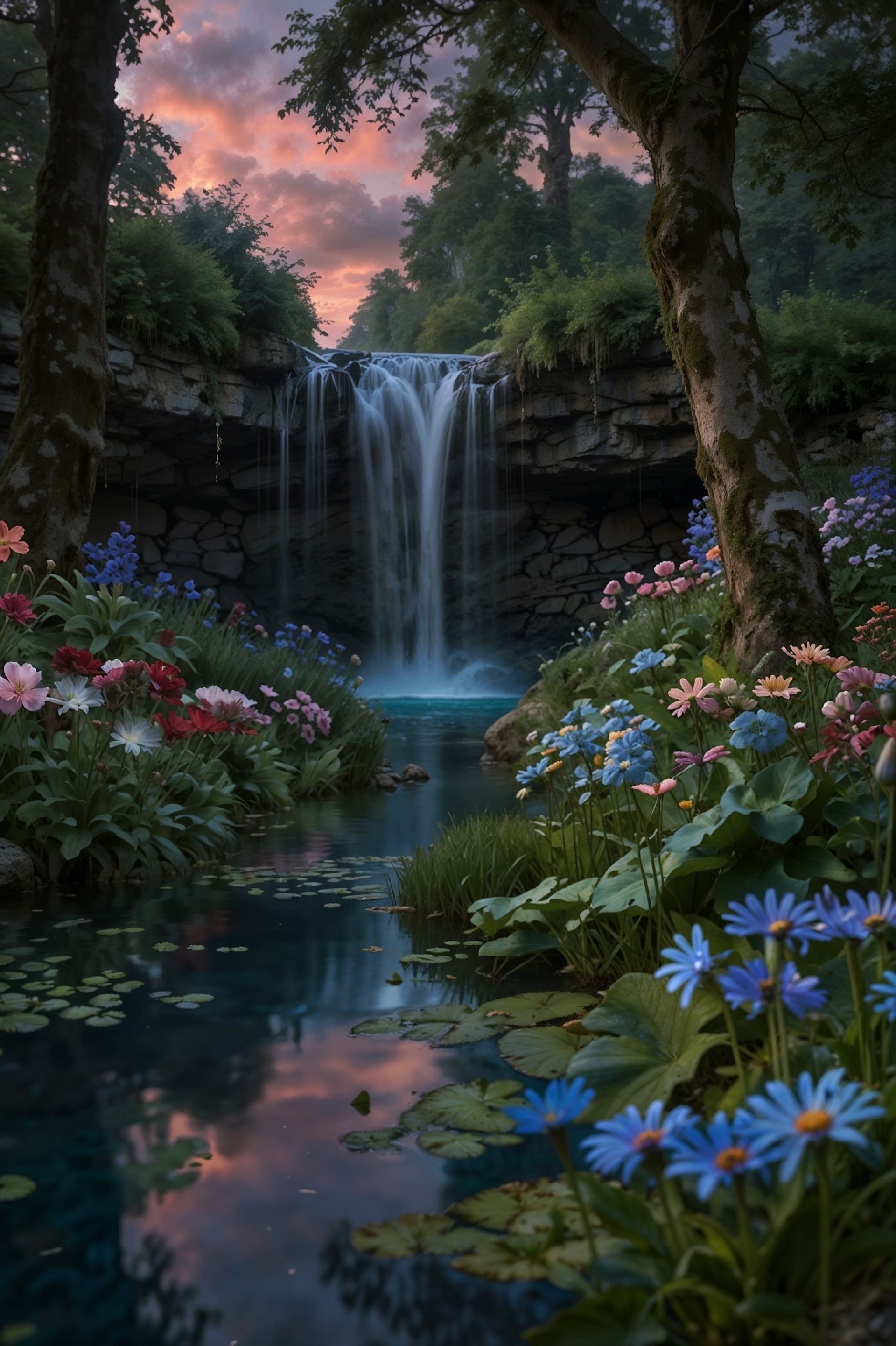 Бесплатное фото Красивый водопад.