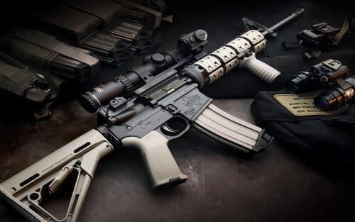 American m4 a1 automatic rifle.