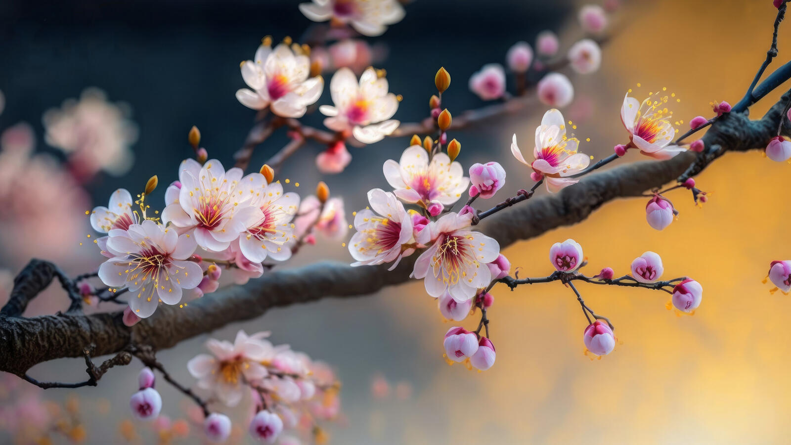 Бесплатное фото Ветка дерева с маленькими цветочками