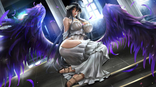 Fantasy girl with big wings.