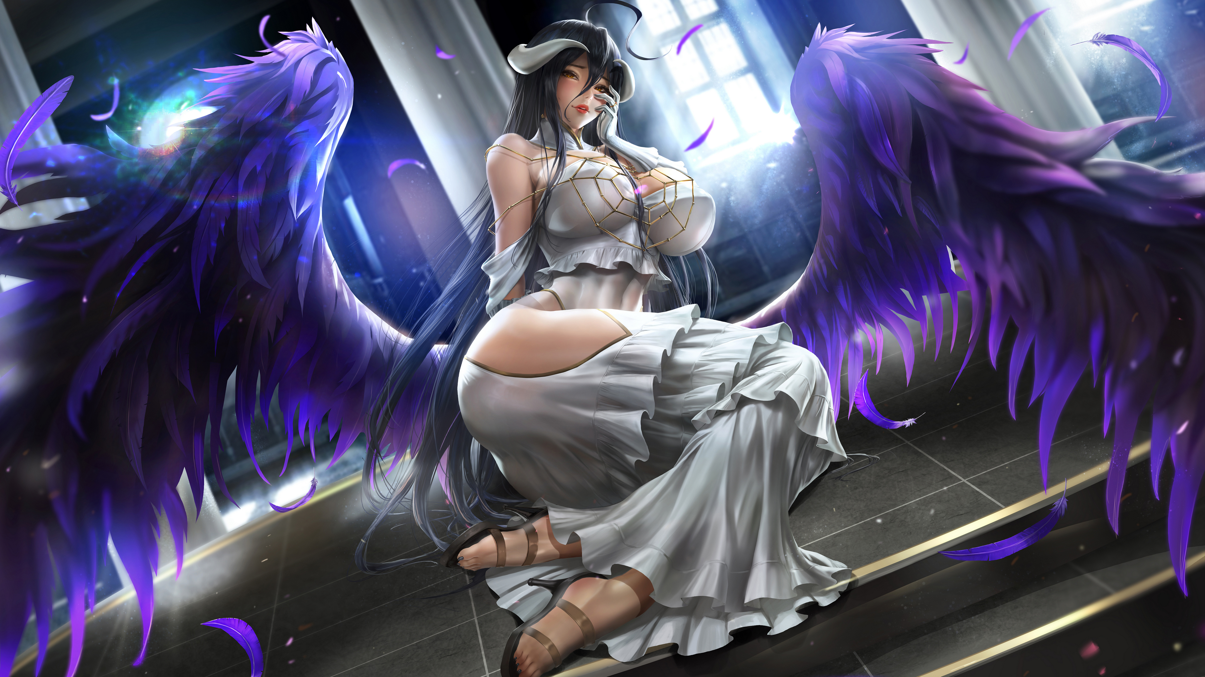 Бесплатное фото Фэнтези девушка с большими крыльями
