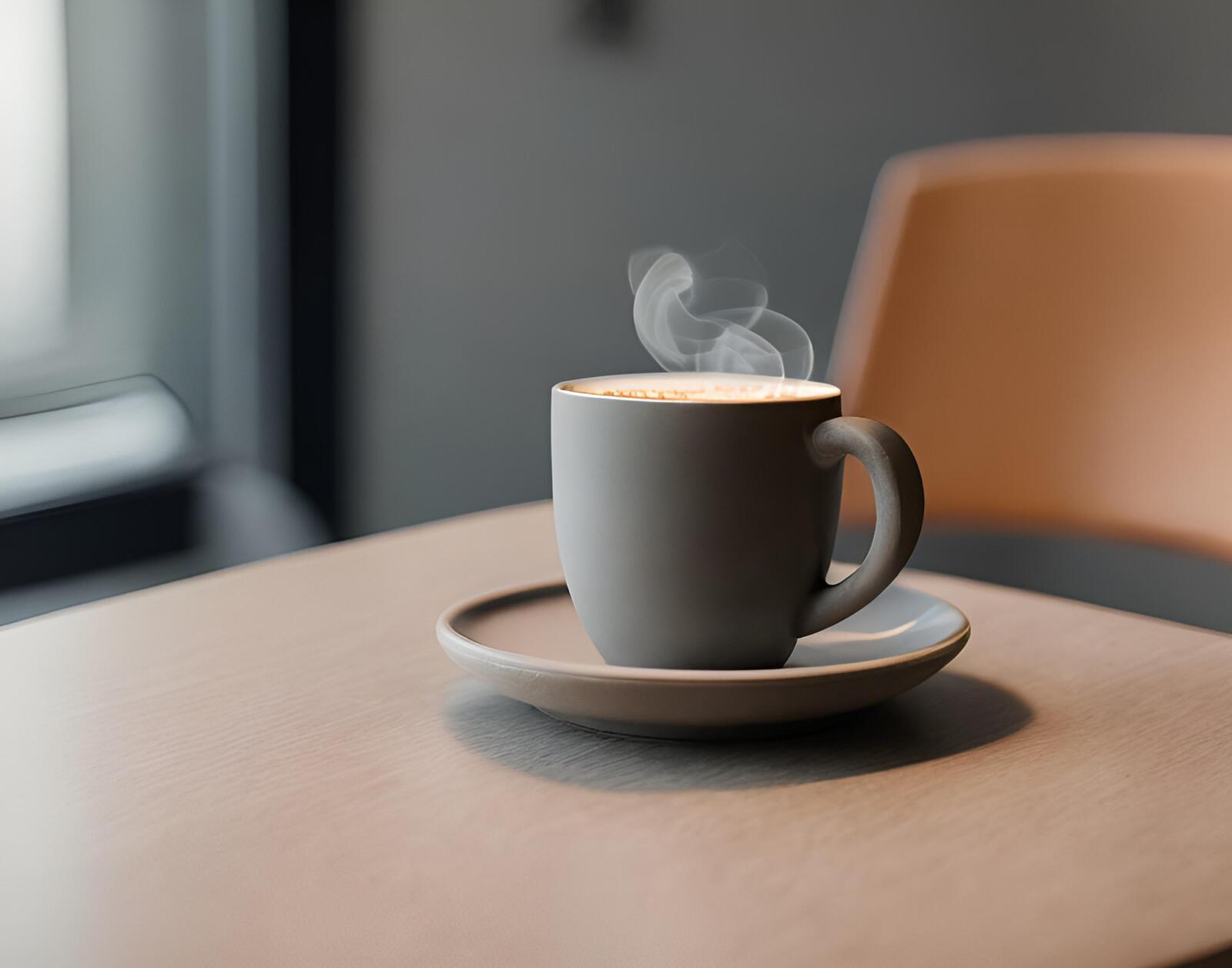 Бесплатное фото Утренняя чашка горячего кофе