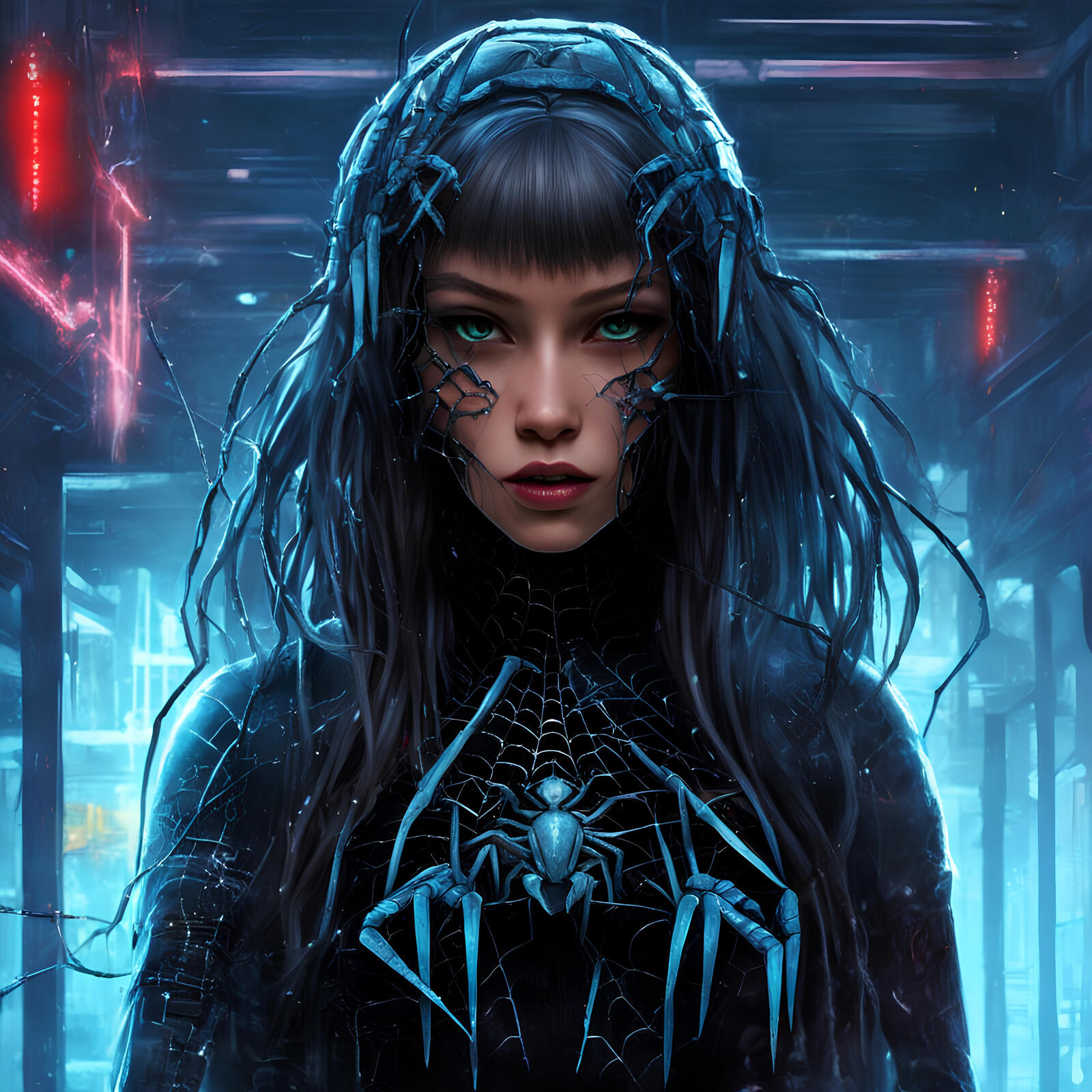 Free photo Cyber spider girl