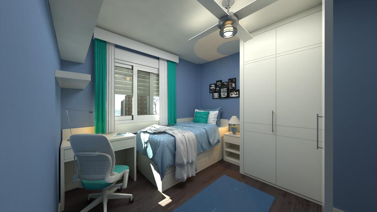 Interior of a small bedroom